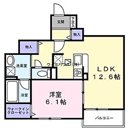 堺市西区浜寺石津町東3丁アパート 1LDKの間取図画像
