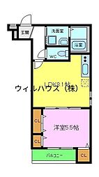 フジパレス津久野V番館 1LDKの間取図画像