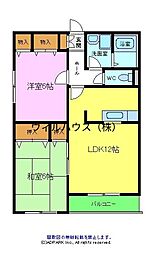 メゾンディジェームA棟 2LDKの間取図画像
