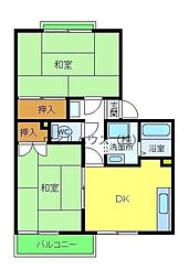 コーポいせみち 2Kの間取図画像