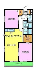 メゾン・ド・コーデュ 2LDKの間取図画像