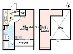GrandeMare堺東 1Kの間取図画像