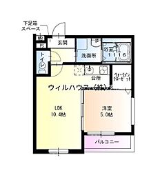 フジパレス深井清水町 1LDKの間取図画像