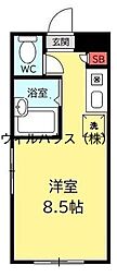 ヒルズ野尻 ワンルームの間取図画像