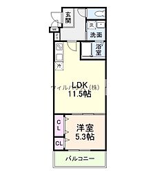 西喜ハイツ 1LDKの間取図画像