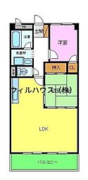 パークテラス北花田 2LDKの間取図画像