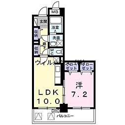 ラヴィカルム 1LDKの間取図画像