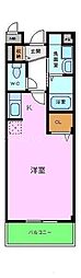 インヴィテ・ボヌール1番館 ワンルームの間取図画像