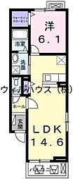 サニーハウス縁 1LDKの間取図画像