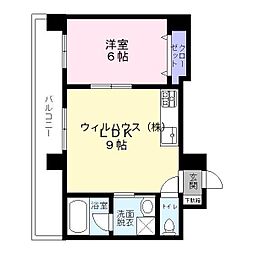 シティーコート南瓦町2 1LDKの間取図画像