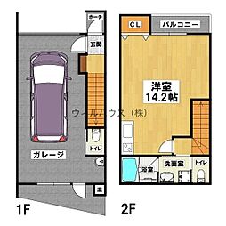 ローズドゥブーケ ワンルームの間取図画像