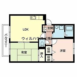エステートヴィラ 2LDKの間取図画像