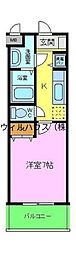 ピリアなかもず 1Kの間取図画像