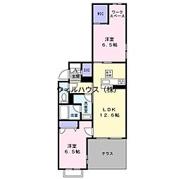 シャーメゾンラカーサフェリス 2LDKの間取図画像