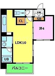 プレステージ7番館 1LDKの間取図画像