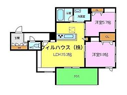 Feliseed中百舌鳥 2LDKの間取図画像