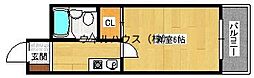 フルレゾン鳳 1Kの間取図画像