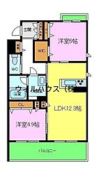 シャーメゾンリヴェール 2LDKの間取図画像