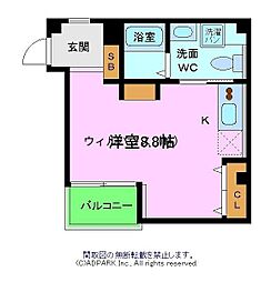 エヌエムキャラントシス ワンルームの間取図画像