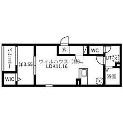 Fstyle一津屋1号館 1LDKの間取図画像