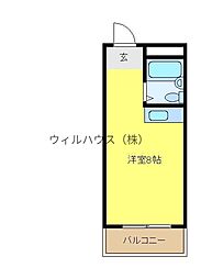 ヴィレッジ北野田 ワンルームの間取図画像
