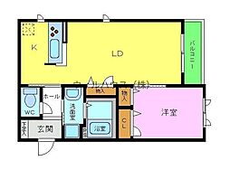 メゾンエイト 1LDKの間取図画像