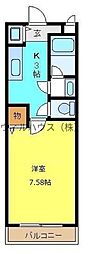 ロイヤルパレス 1Kの間取図画像