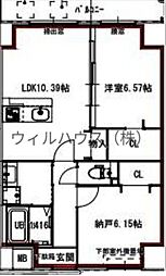 堺市北区新金岡町1丁マンション 2LDKの間取図画像