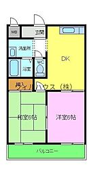 増田ハイム 2DKの間取図画像