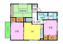 エステートヴィラ 3DKの間取図画像