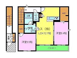 シャーメゾンテルマ 2LDKの間取図画像