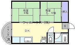 大栄マンション 2DKの間取図画像