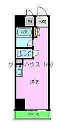 川口ハイツ ワンルームの間取図画像