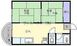 大栄マンション 2DKの間取図画像