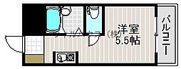 メゾンビブール ワンルームの間取図画像