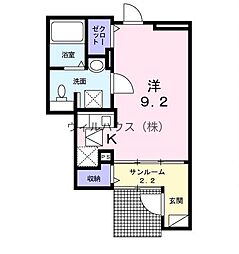 カレント・レジデンス2 ワンルームの間取図画像