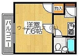 ドミールタチバナ五月2 1Kの間取図画像