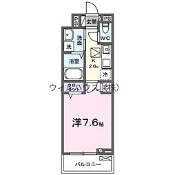 サンライズメゾン 1Kの間取図画像
