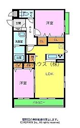コテージ向陵 2LDKの間取図画像