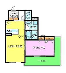 シャーメゾンNonno 1LDKの間取図画像