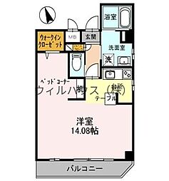 サンライズ浜寺 ワンルームの間取図画像