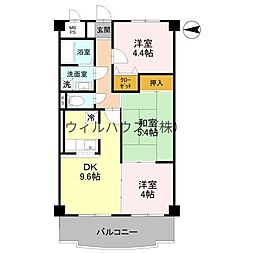 ベルファーレヤブウチ 3DKの間取図画像
