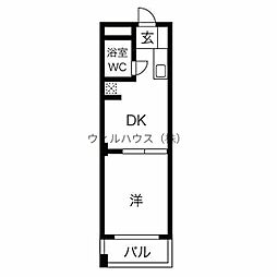 山本レンターマンション 1Kの間取図画像