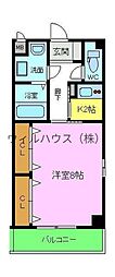 セジュールのぞみ野 1Kの間取図画像