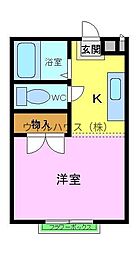 エステートピアSARA ワンルームの間取図画像