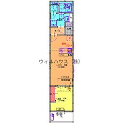 松原市高見の里3丁目アパート 1LDKの間取図画像