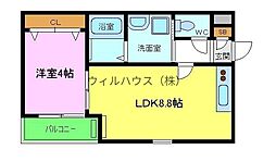 シャーメゾン堺西湊 1LDKの間取図画像