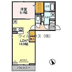 リバーテラス 1LDKの間取図画像