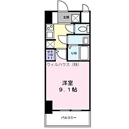 S-RESIDENCE堺blaze 1Kの間取図画像