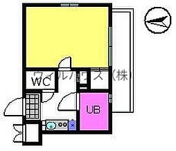 シャルマンフジ北花田 1Kの間取図画像